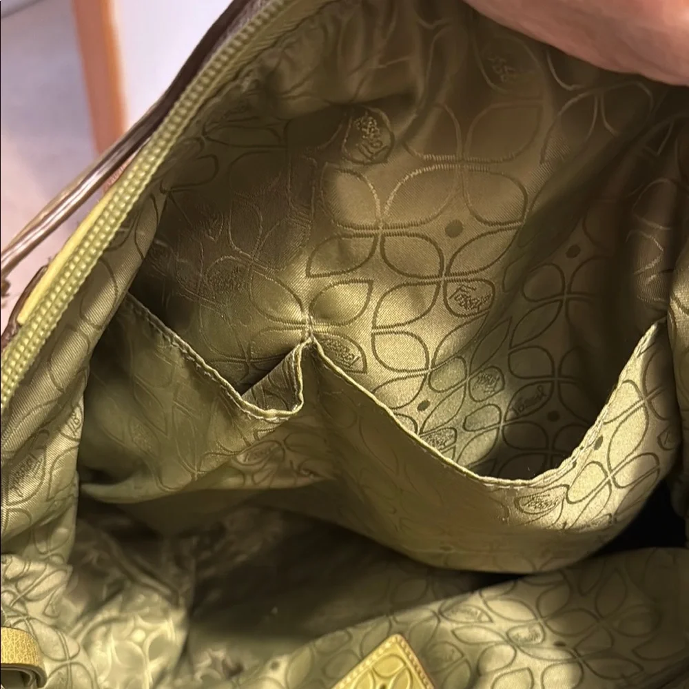 Fossil Yellow and Green Hobo Bag